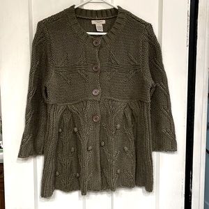 Vertigo Paris Button Down Baby Doll Sweater. SZ L.